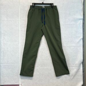 FIGS Men’s Scrub Pants Size Med Green Drawstring Straight Leg Stretch Pockets